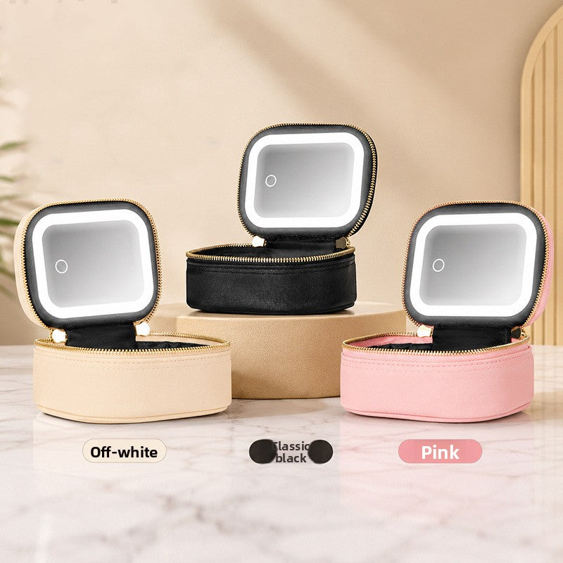 LED Mirror + Portable Makeup Bag