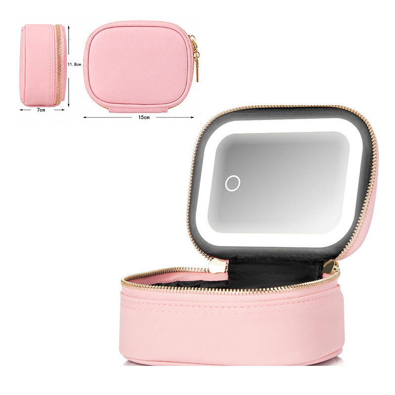 LED Mirror + Portable Makeup Bag